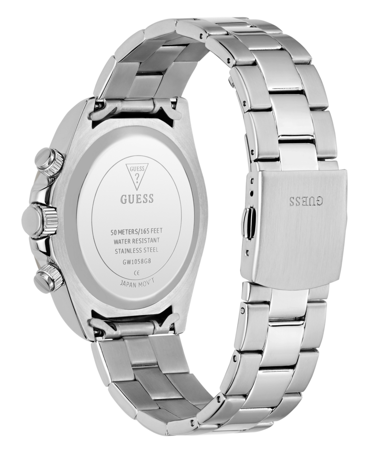 Guess Men's Quartz Silver-Tone Stainless Steel Watch 42mm