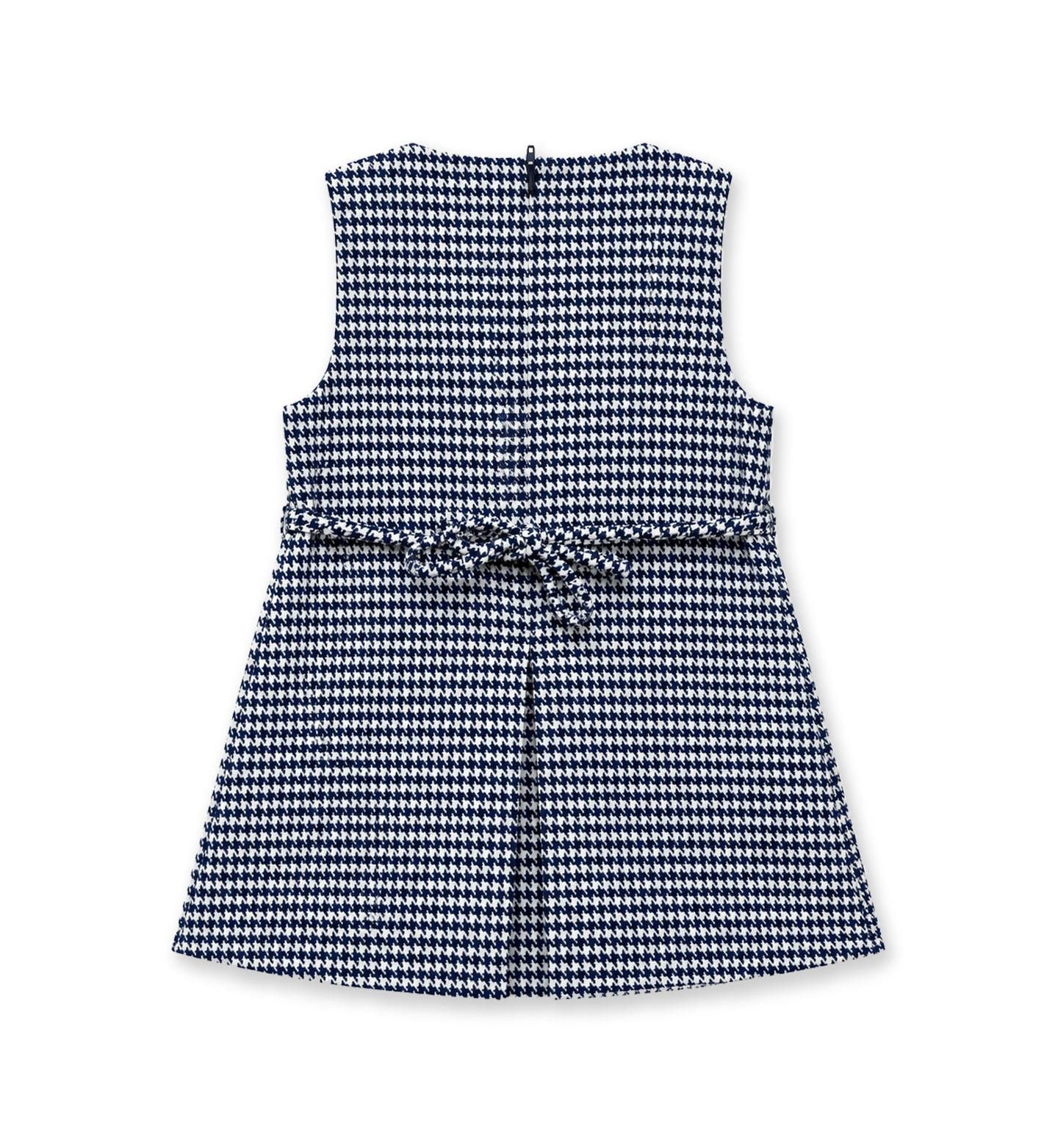 Платья Florence Eiseman Houndstooth Jumper with Hearts and Flowers Dress для девочек, цвет: Тёмно-синий / Белый — фото 2