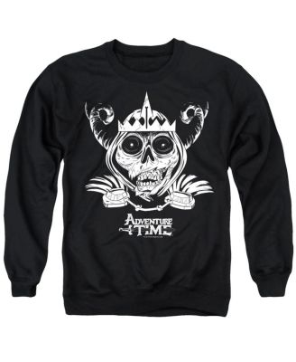 Men's Skull Face Graphic Long-Sleeve Crewneck Sweatshirt