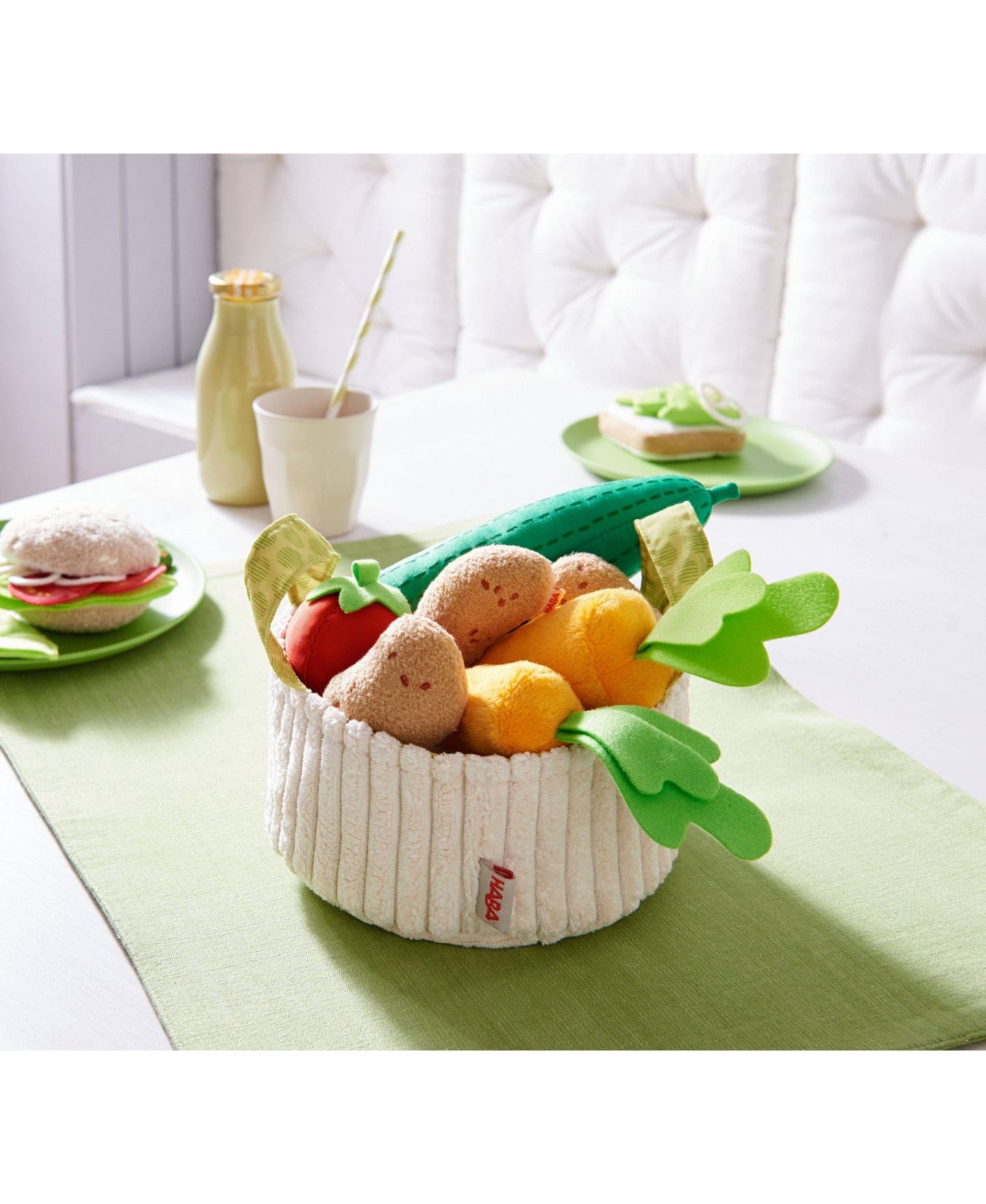 Детские игрушки Haba Biofino Vegetable Basket Soft Play Food 8-Piece Set, Ages 3+, цвет: Open Miscellaneous — фото 7