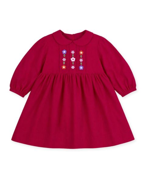 Платье Florence Eiseman Corduroy Floral Peter-Pan-Collar Dress для девочек, цвет: Шелковичный