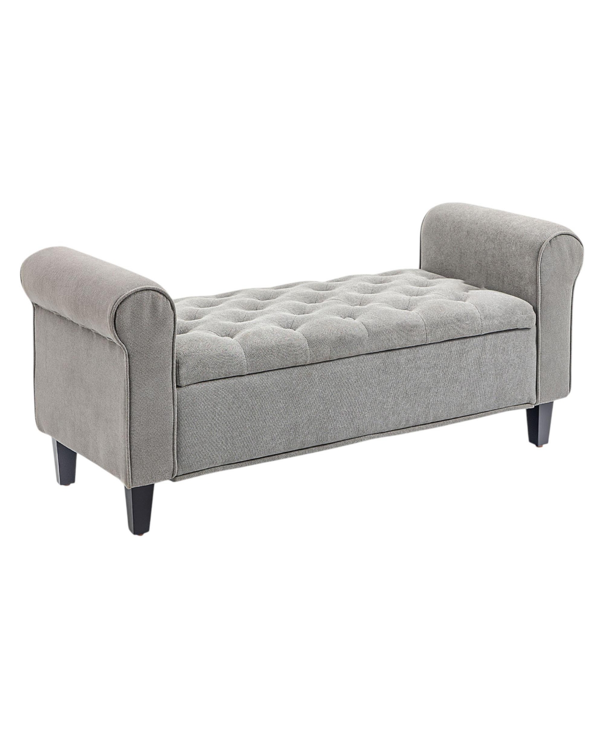 Slickblue Modern Storage Ottoman Bench with Solid Wood Legs and Hidden