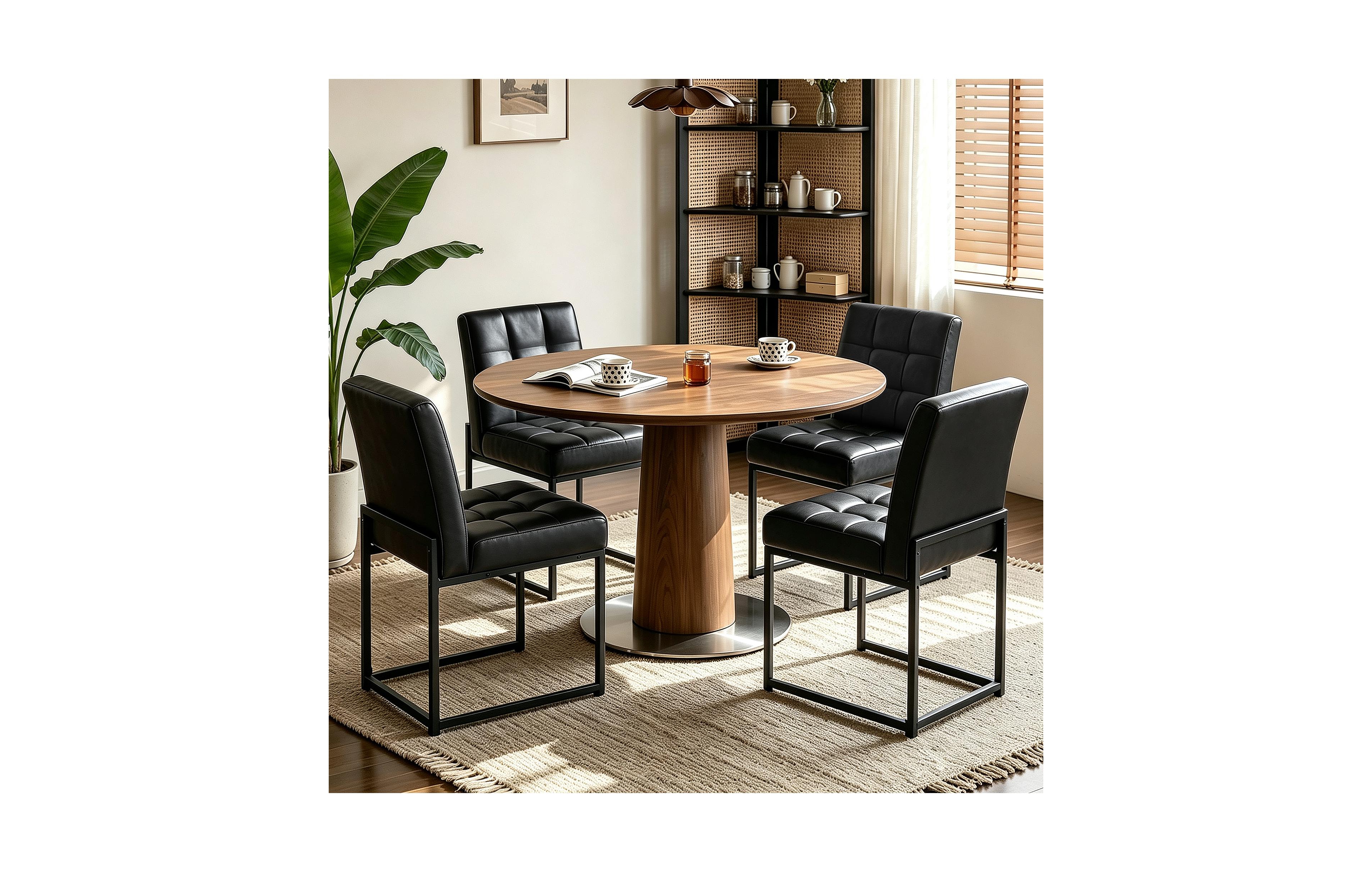 gaomon Modern Dining Chairs Set of 4 Upholstered Pu Leather Kitchen Chairs, Mid Century Room