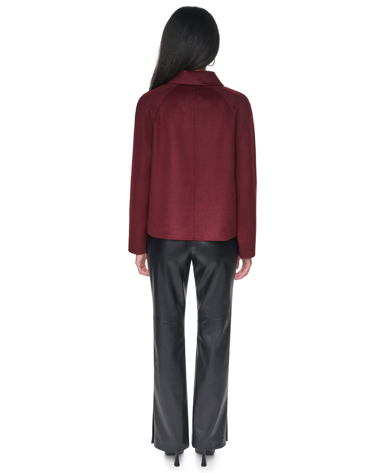 Women's Wool-Blend Button-Front Shirt Jacket