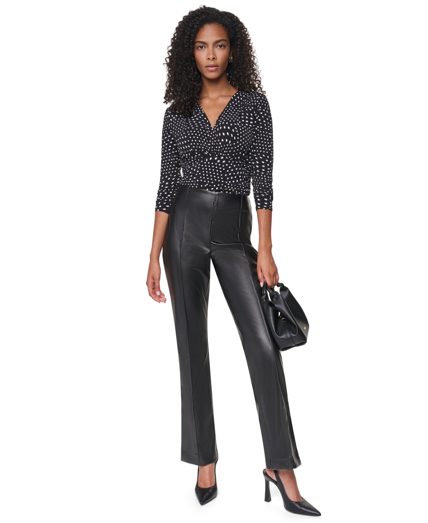 Women's Butter High-Waisted Flared Faux Leather Pants