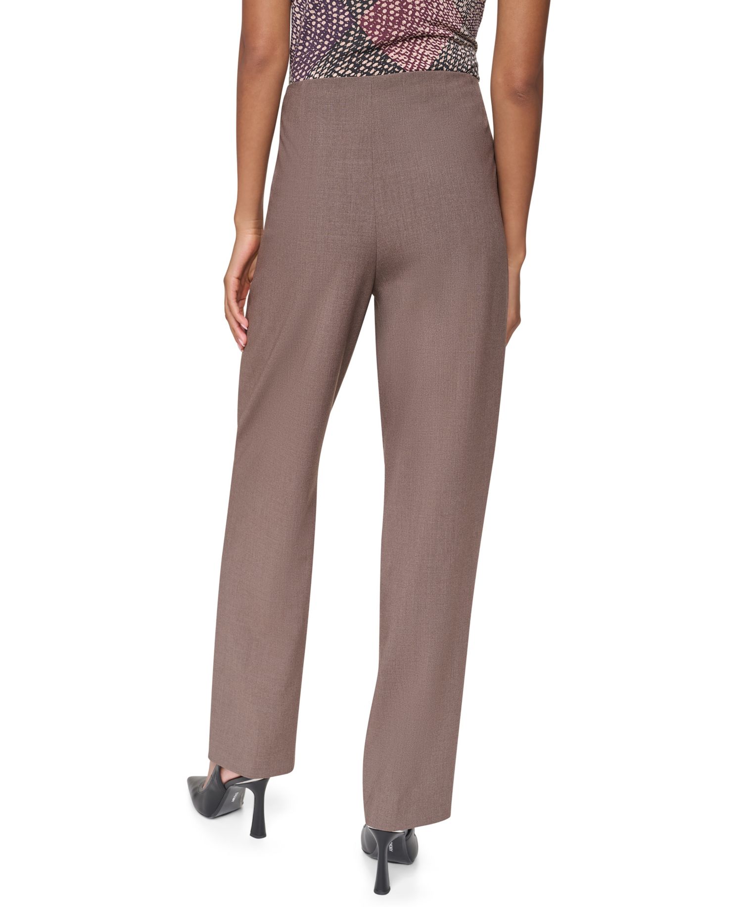 Women's Pleated Straight-Leg High-Waisted Trousers