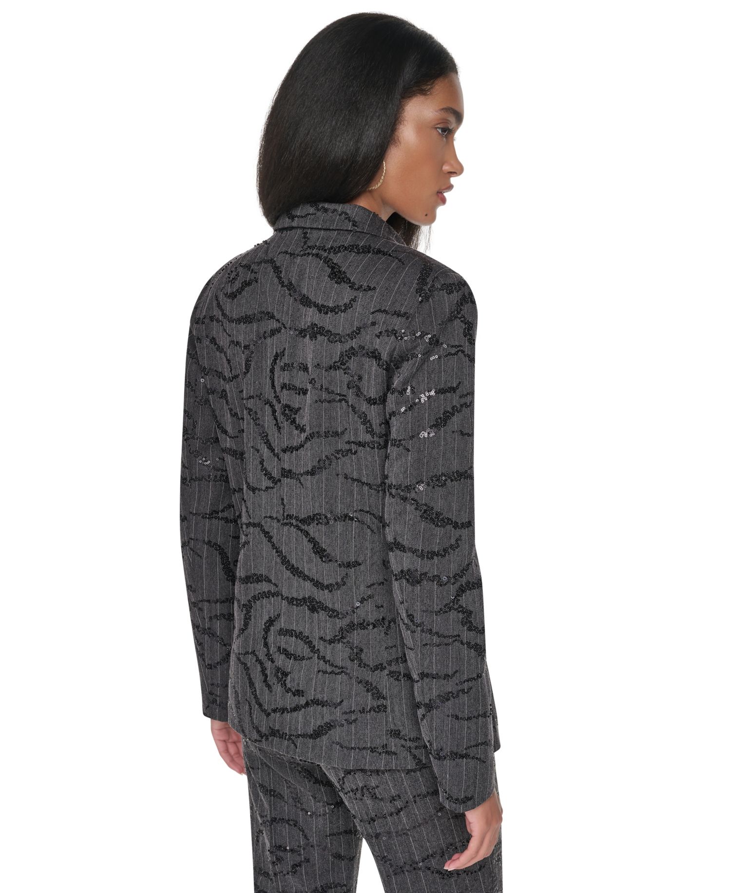 Women's Sequin Herringbone Stretch Blazer
