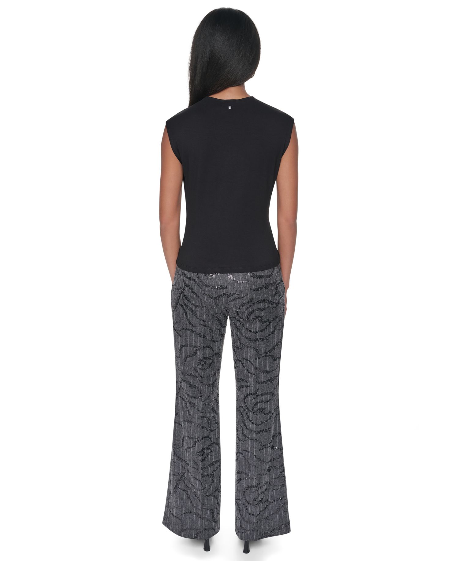 Women's Ruched Mock-Neck Fitted Tank Top