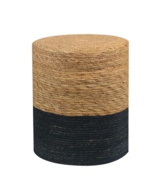 Round Jute Ottoman Pouf Handwoven Footstool Decorative Accent Seat