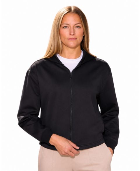 Женское худи Spyder Juniper Full-Zip Cropped Scuba-Knit, цвет: Чёрный