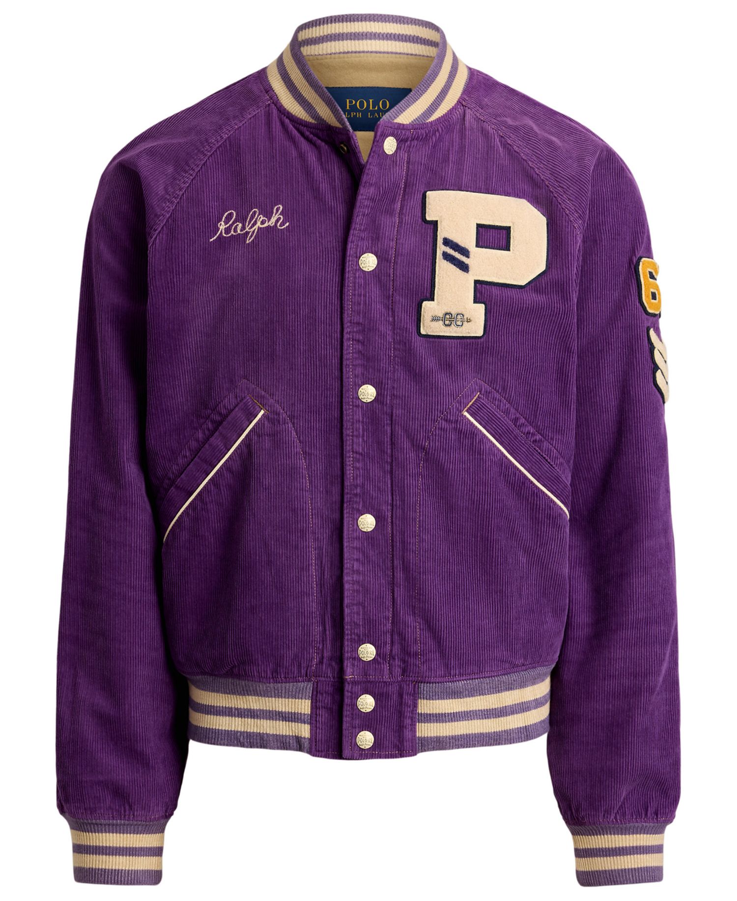 Men's Corduroy Varsity Raglan-Sleeve Jacket