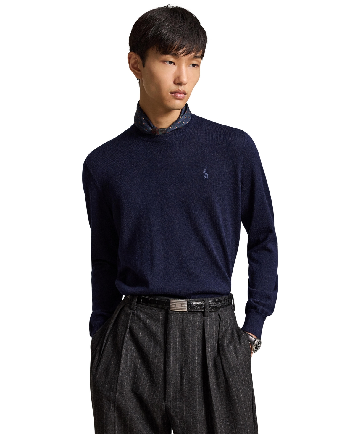 Polo Ralph Lauren Men's Regular-Fit Lightweight Crewneck Sweater - Hunter Navy