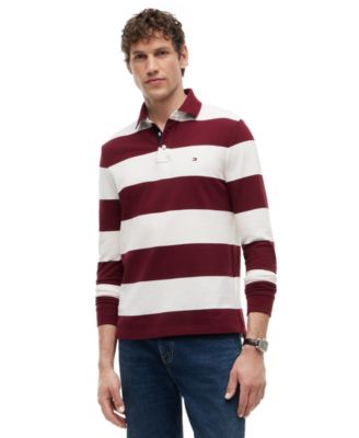 Men's Striped Classic Rugby Polo Shirt