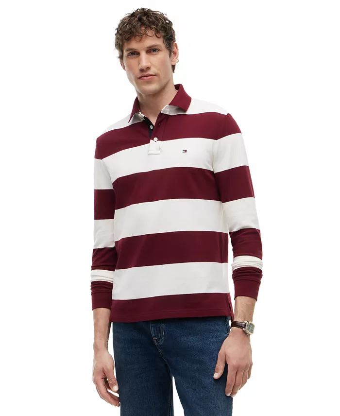 Men's Striped Classic Rugby Polo Shirt - thumbnail 5