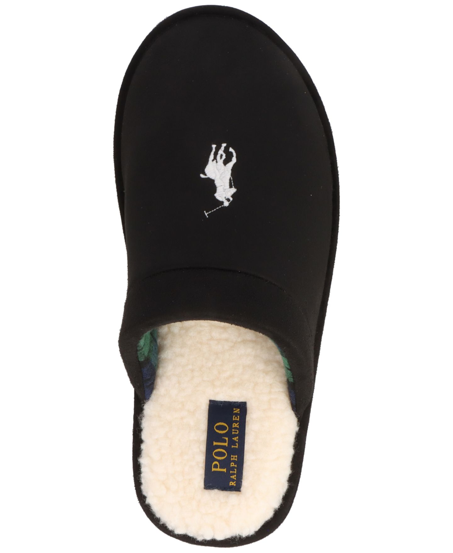 Мужские тапочки Polo Ralph Lauren Klarence Scuff Slip-On Slippers, цвет: Чёрный — фото 4