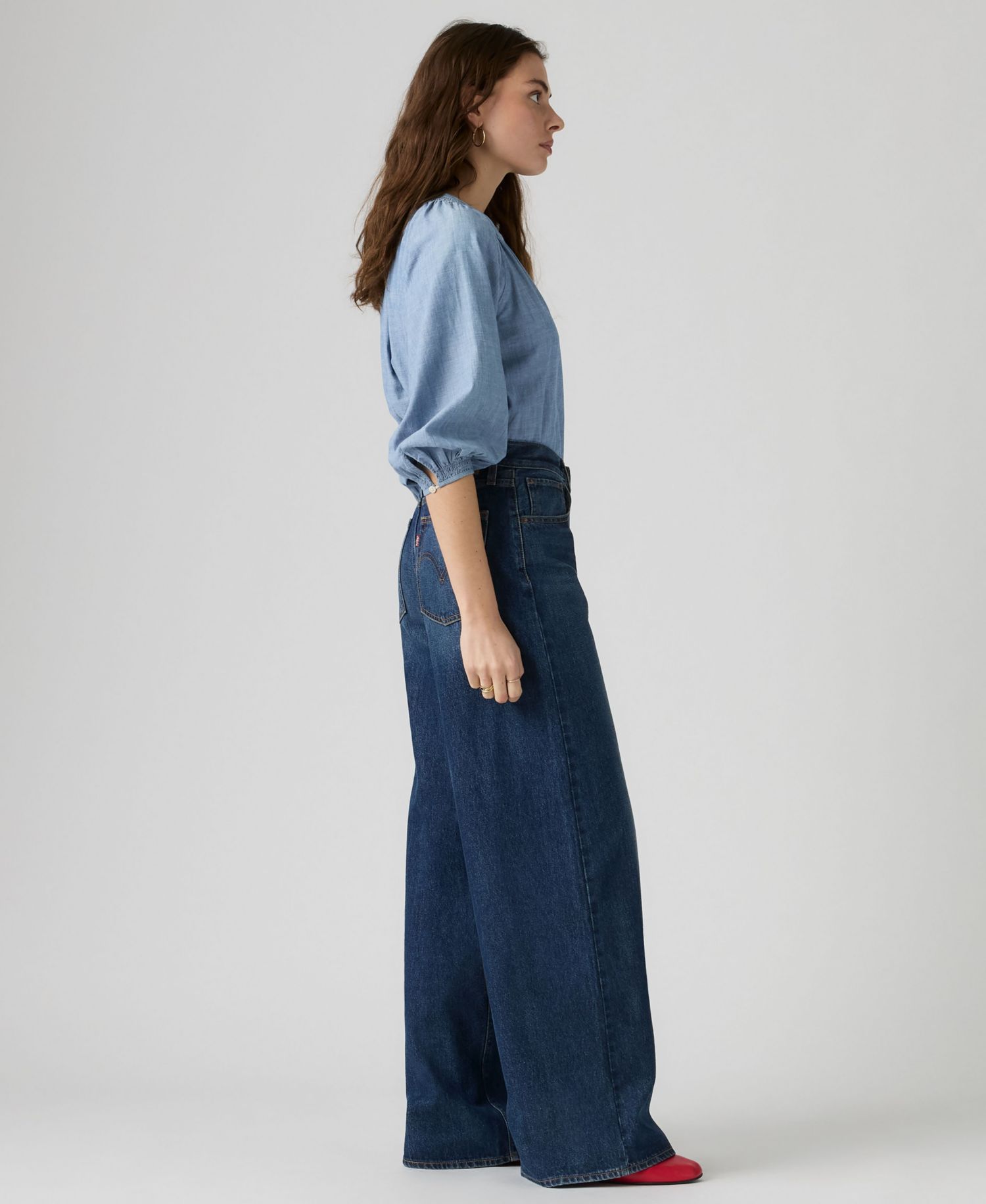 Women's Middy Mid-Rise Wide-Leg Retro Jeans