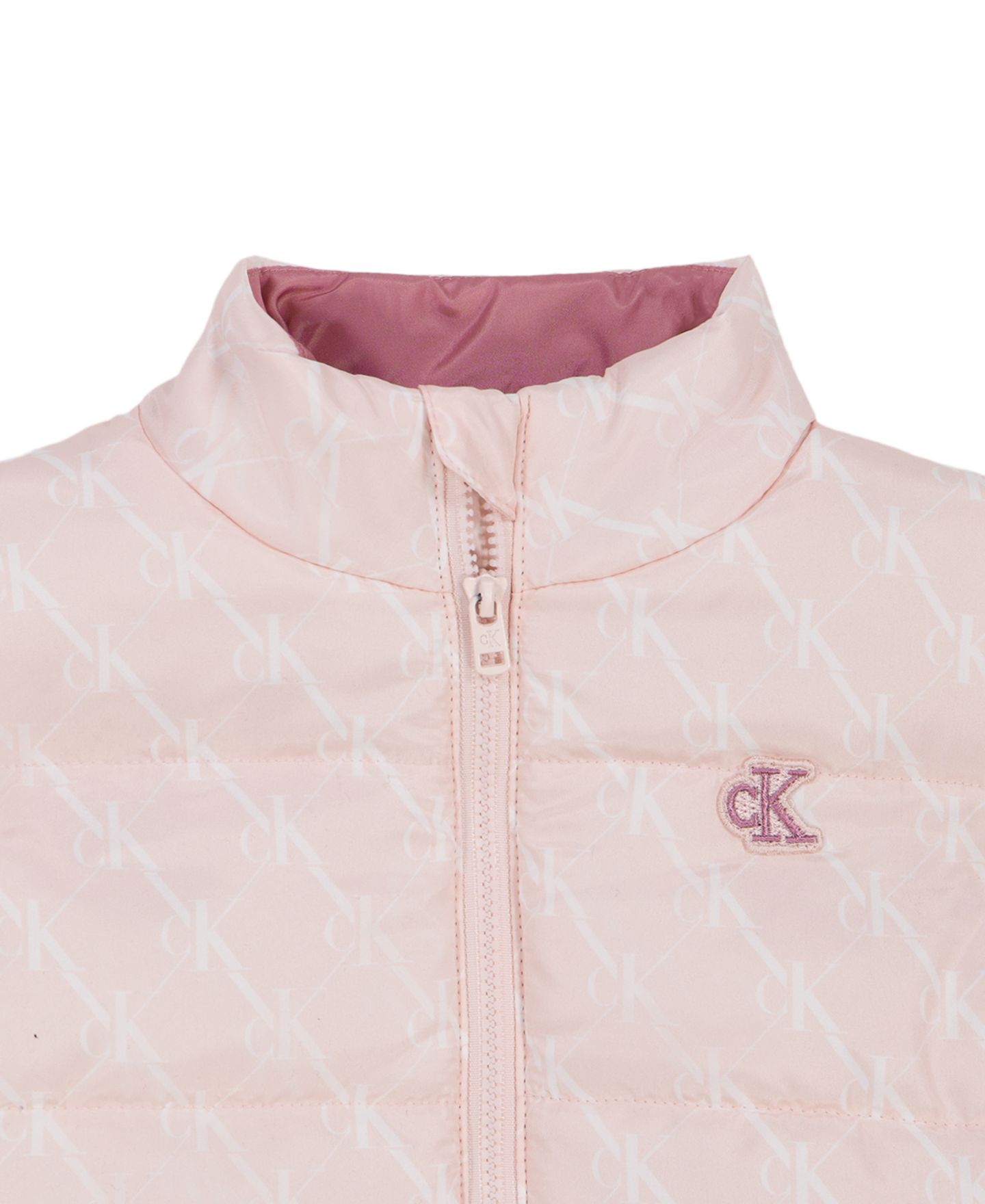 Детский комплект Calvin Klein из 3 предметов: стёганый жилет, лонгслив, легинсы, 4-16, цвет: Розовый — фото 6
