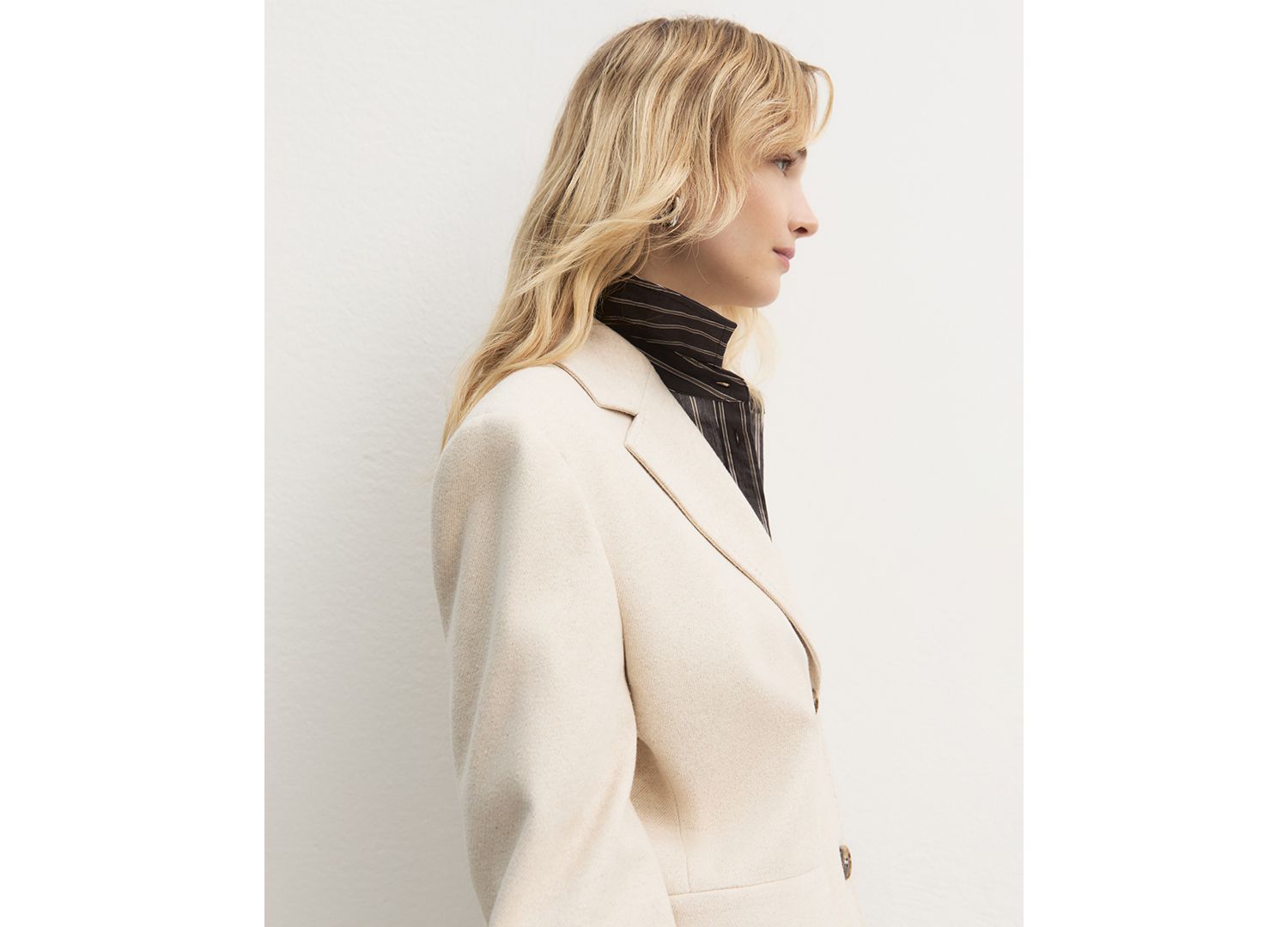 Women's Emmtritone Mid-Length Single-Breasted Brushed-Jersey Coat