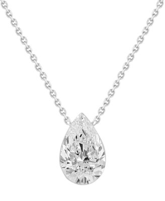 Certified Lab-Grown Diamond Invisible Pendant Necklace (1-1/2 ct. t.w.) in 14k White Gold