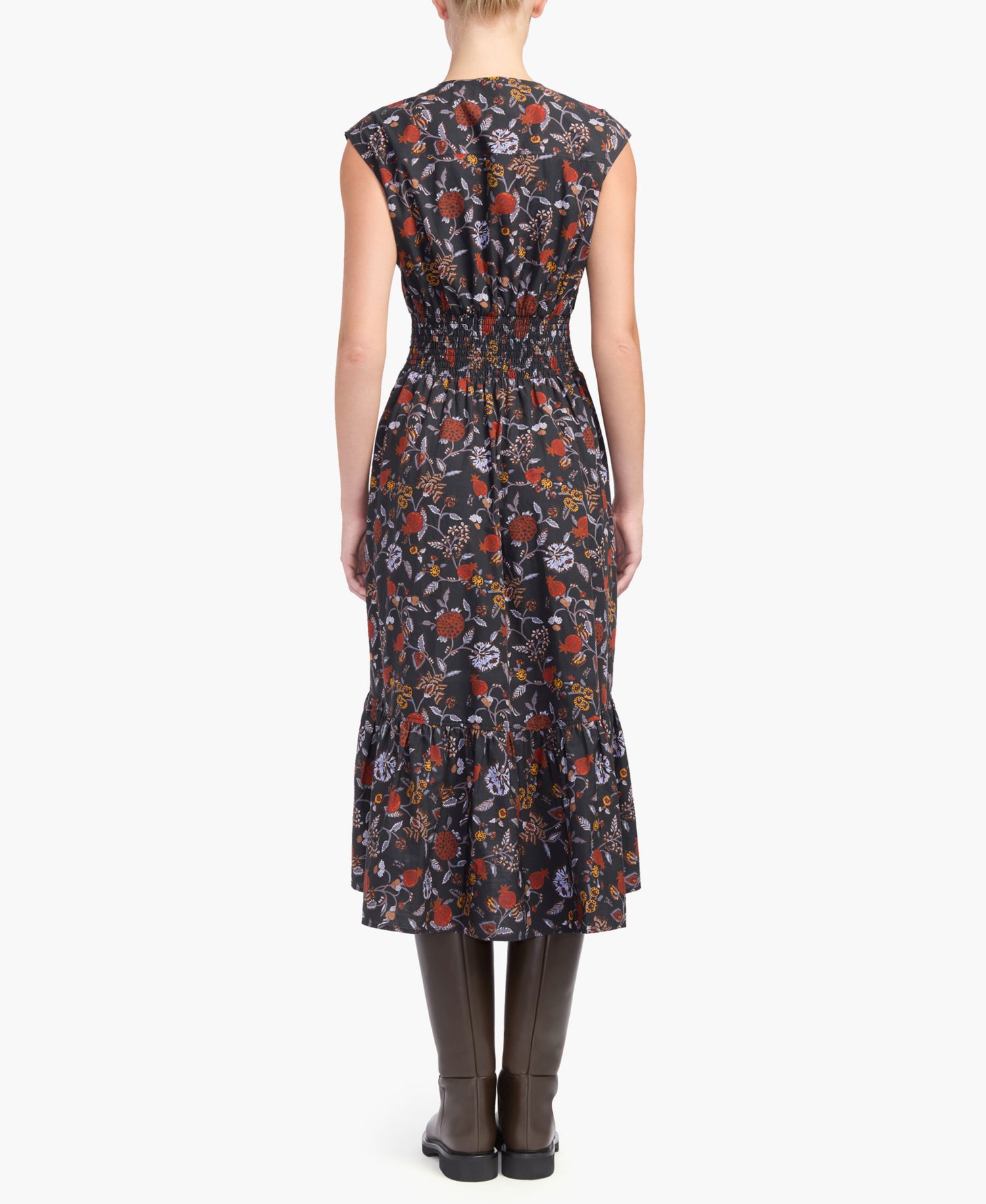 Women's Eloria Floral A-Line V-Neck Midi Dress