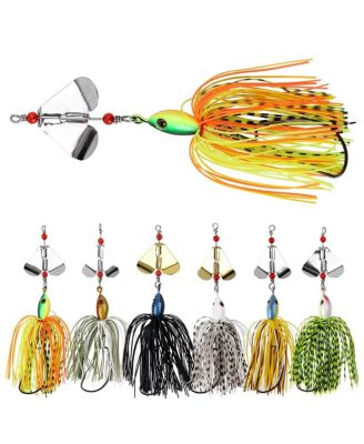 6 pieces Spinnerbait Fishing Lures Kit Buzzbait Swim Jigs Freshwater Saltwater