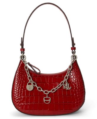 Croc-Embossed Marcy Small Shoulder Handbag