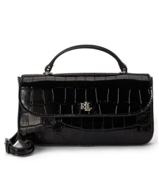 Croc-Embossed Marcy Mini Crossbody Handbag