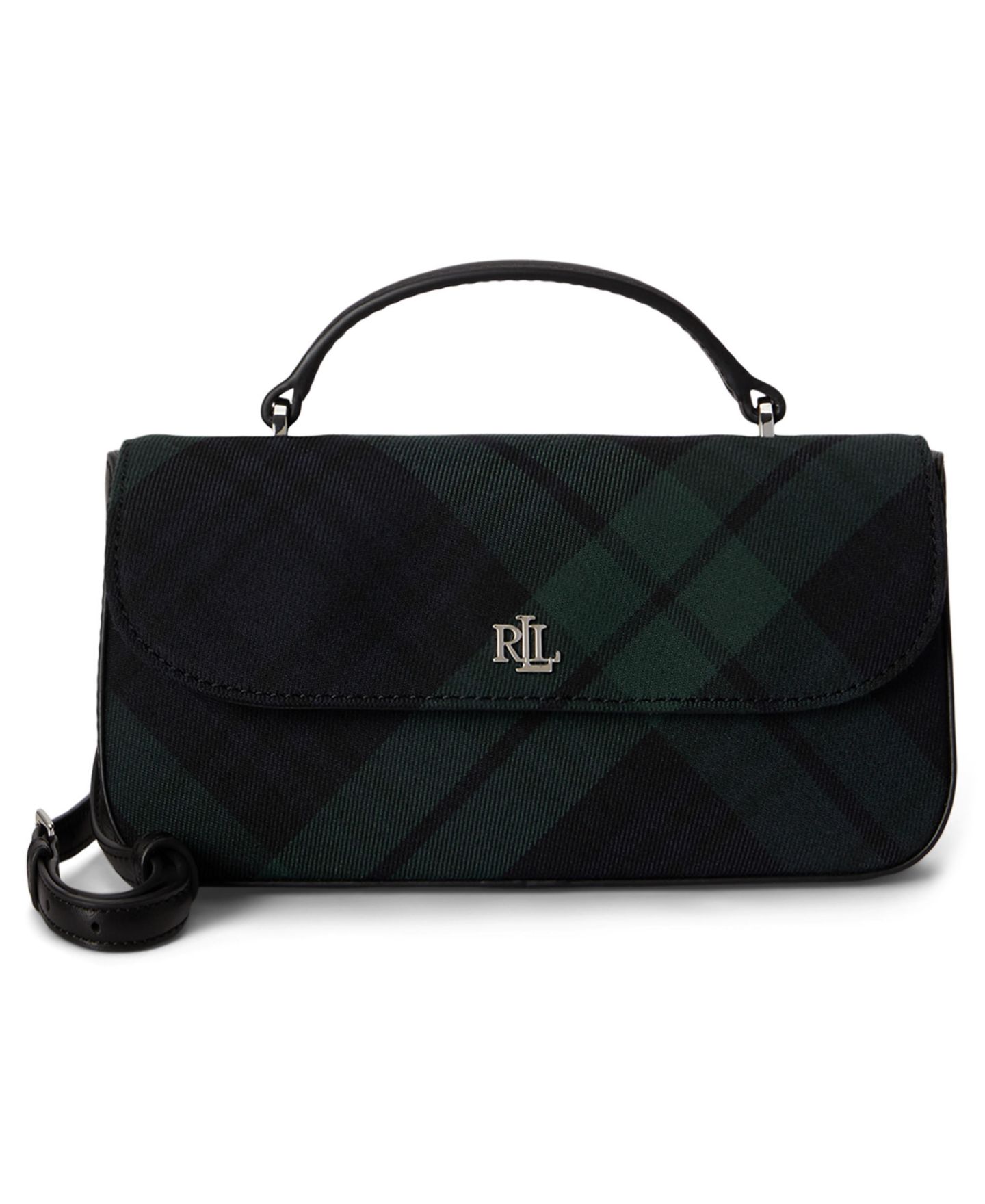 Женская сумка Lauren Ralph Lauren Plaid Marcy Small Crossbody, цвет: Чёрный — фото 1