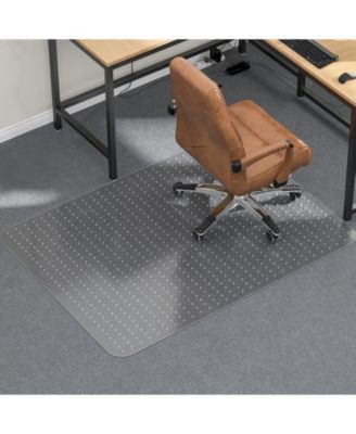 Office Chair Mat For Low Pile Carpets Non Slip Studded Thick Clear Easy Glide Scratch Resistant