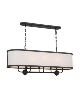 Heddle 42 1/2" Wide Textured Black 8-Light Linear Chandelier