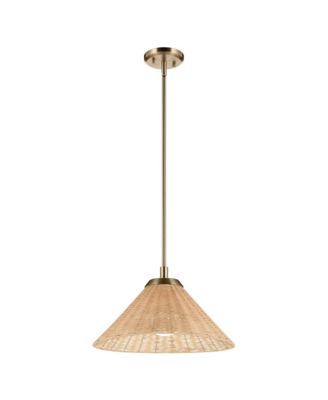 Bekah 18 Inch 1 Light Convertible Pendant with Rattan Shade CPZ