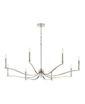 Malene 52" Wide 8-Light Polished Nickel Candelabra Chandelier
