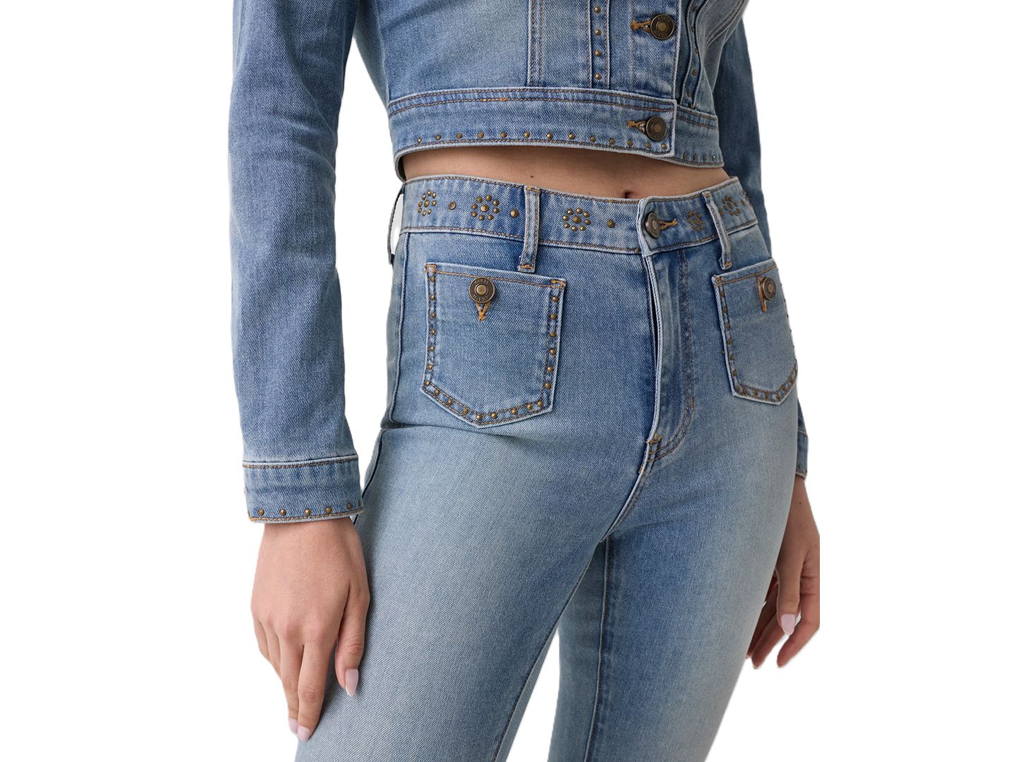 Женские джинсы GUESS Belle High-Rise Flare Stretch, цвет: League — фото 10