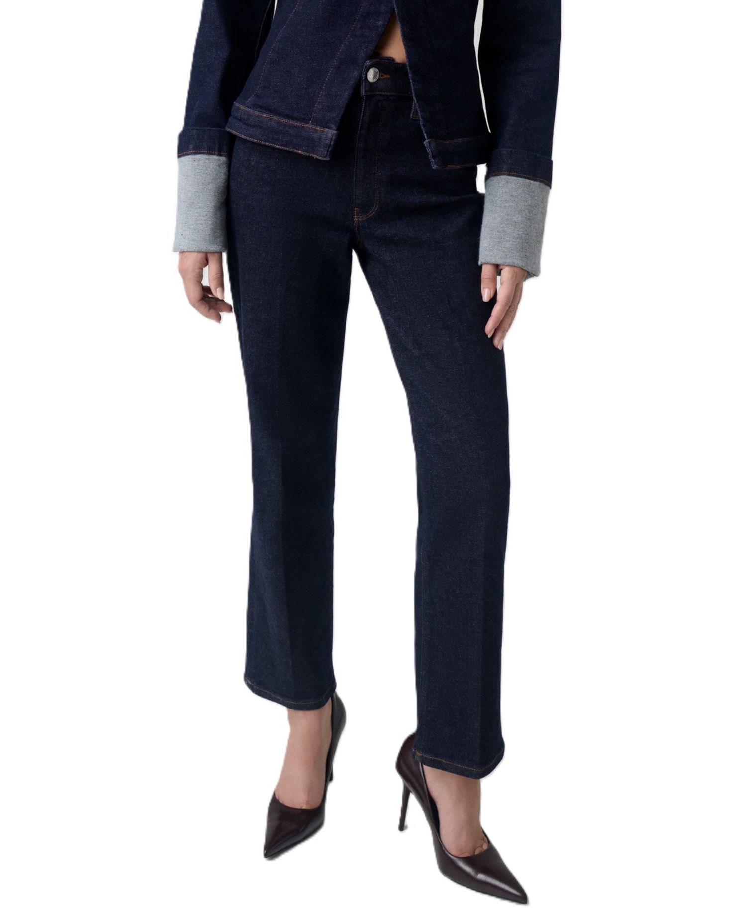 Women's Victoire High-Waisted Straight-Leg Stretch Denim Jeans