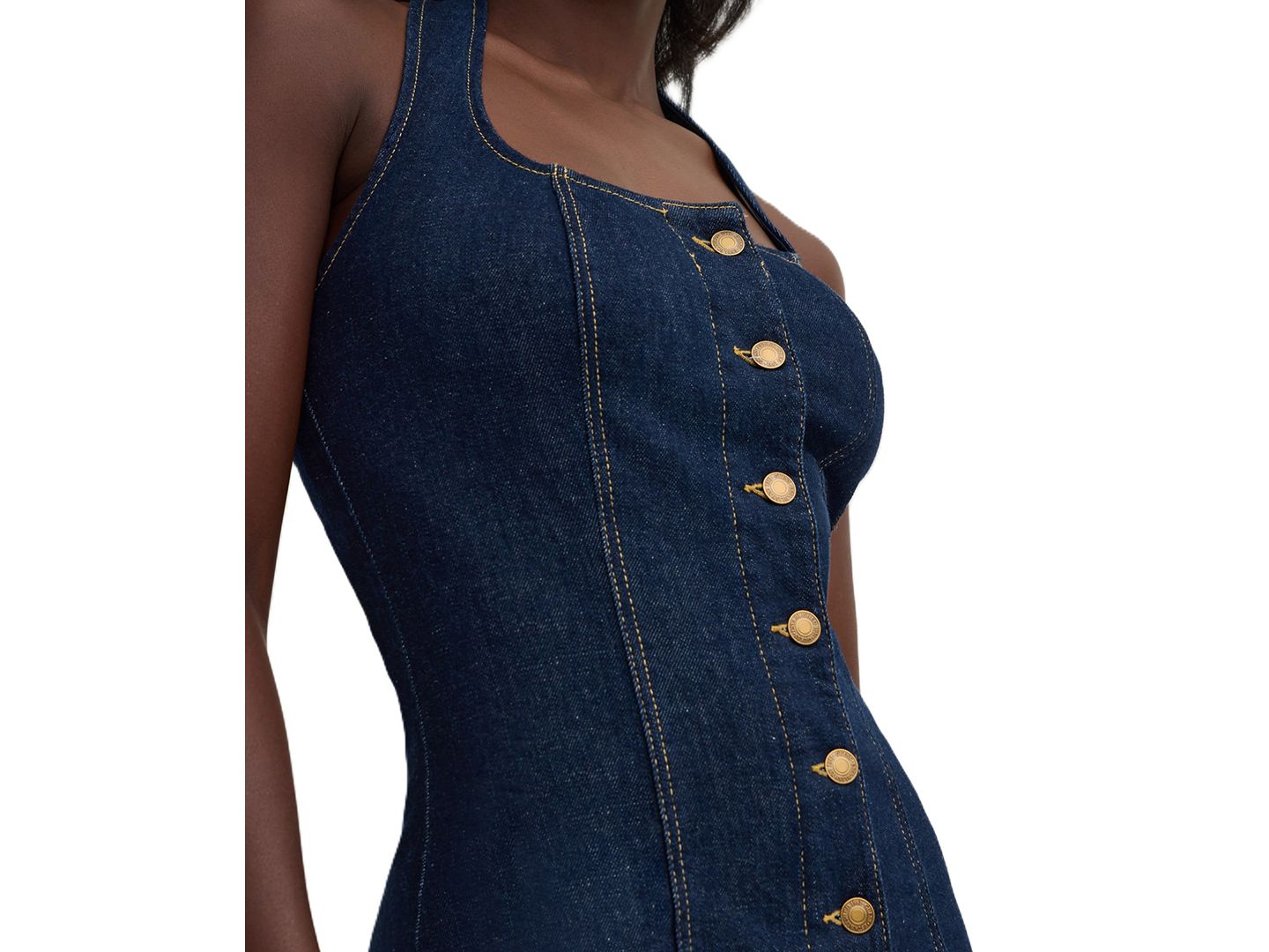 Женское платье GUESS Jocelyn Halter Sleeveless Denim Dress, цвет: Rinse Anniversary — фото 3