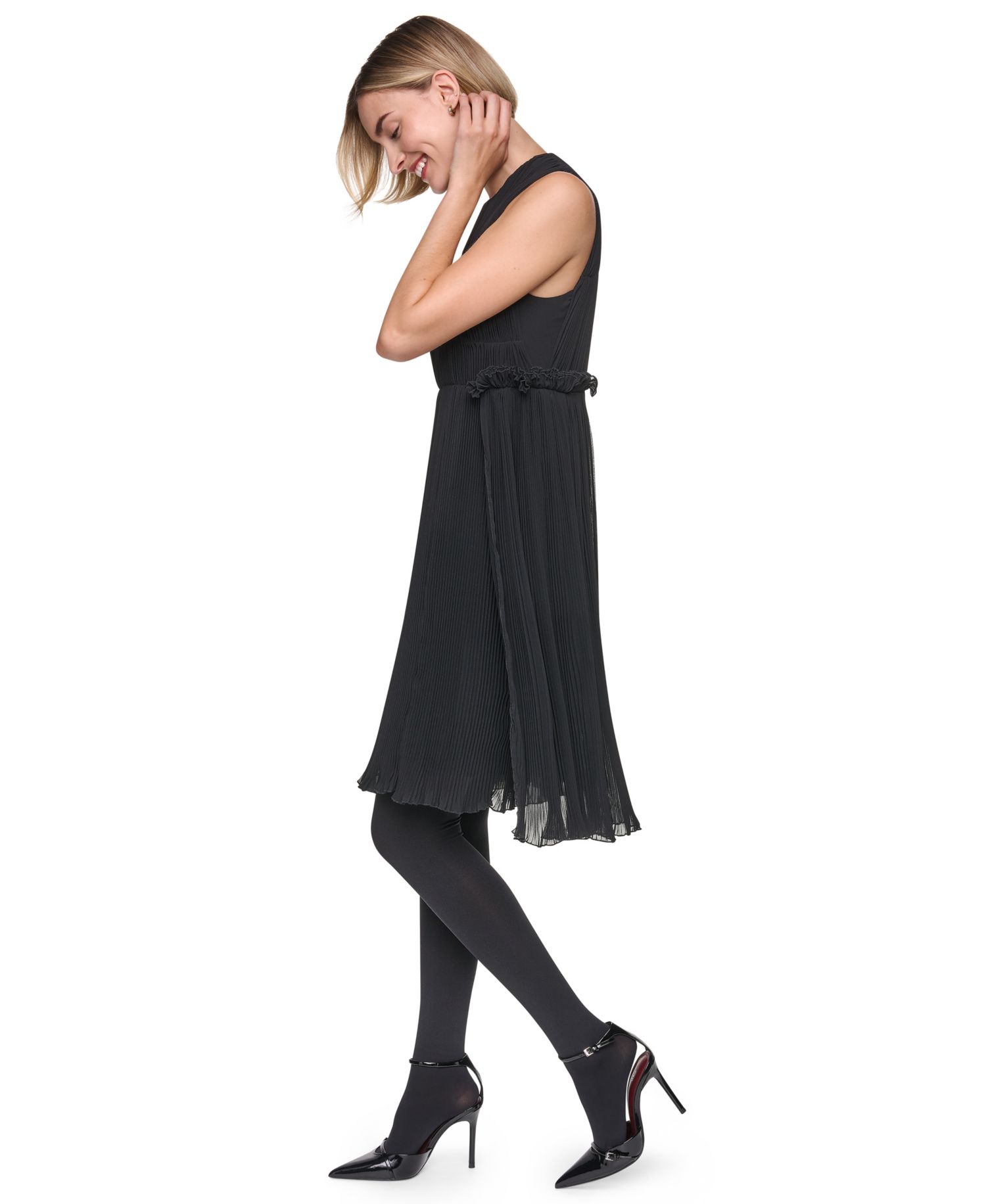 Women's Pleated A-Line Short Dress
