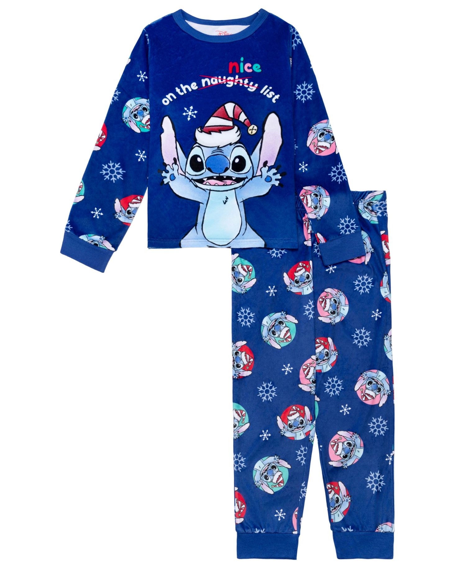 Girls' 4-10 Nice List Lilo and Stitch Holiday Long-Sleeve Pajamas, 2-Piece Set