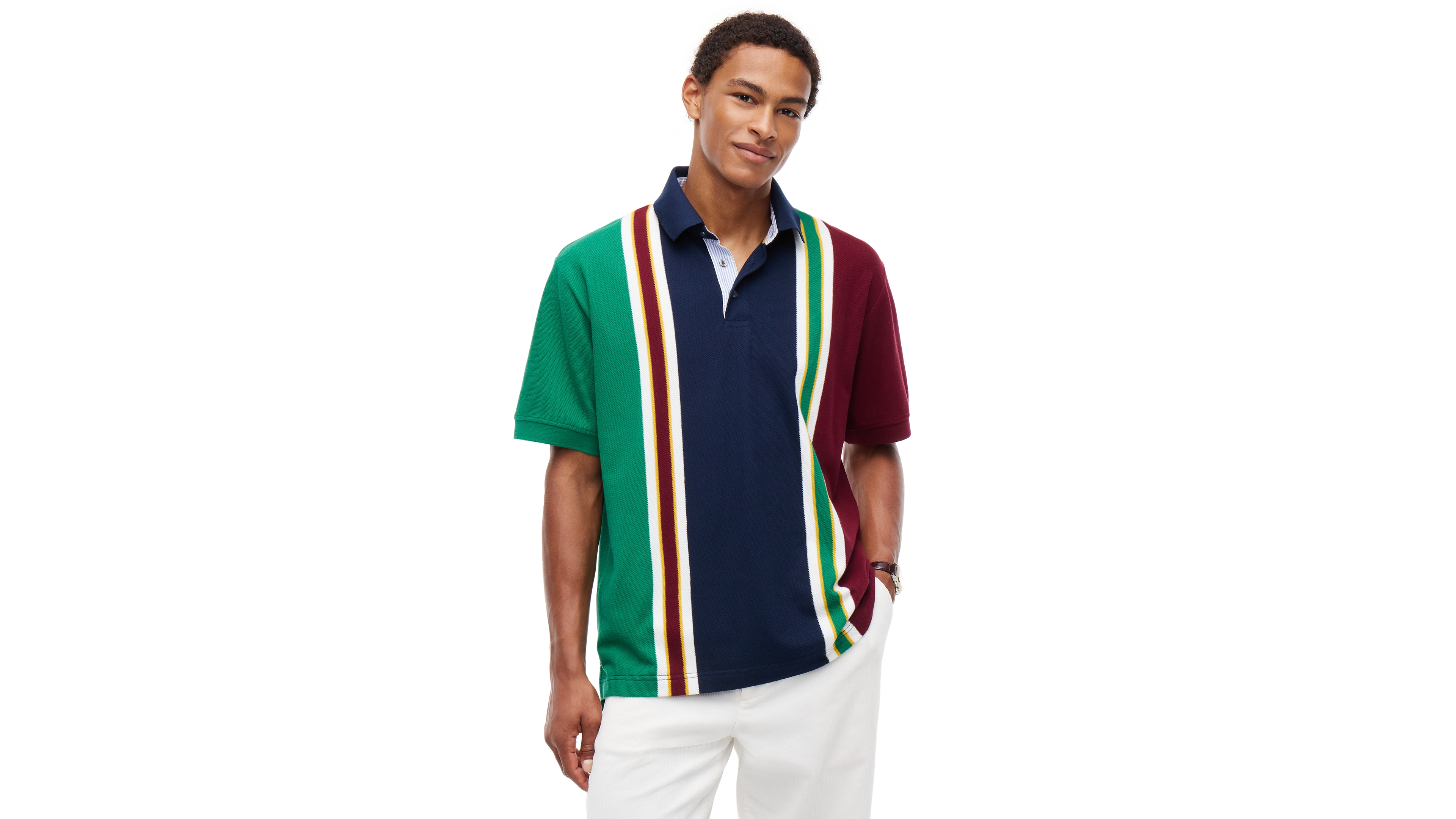 Tommy Hilfiger Men's American Icons Heritage Stripe Cotton Pique Polo Shirt