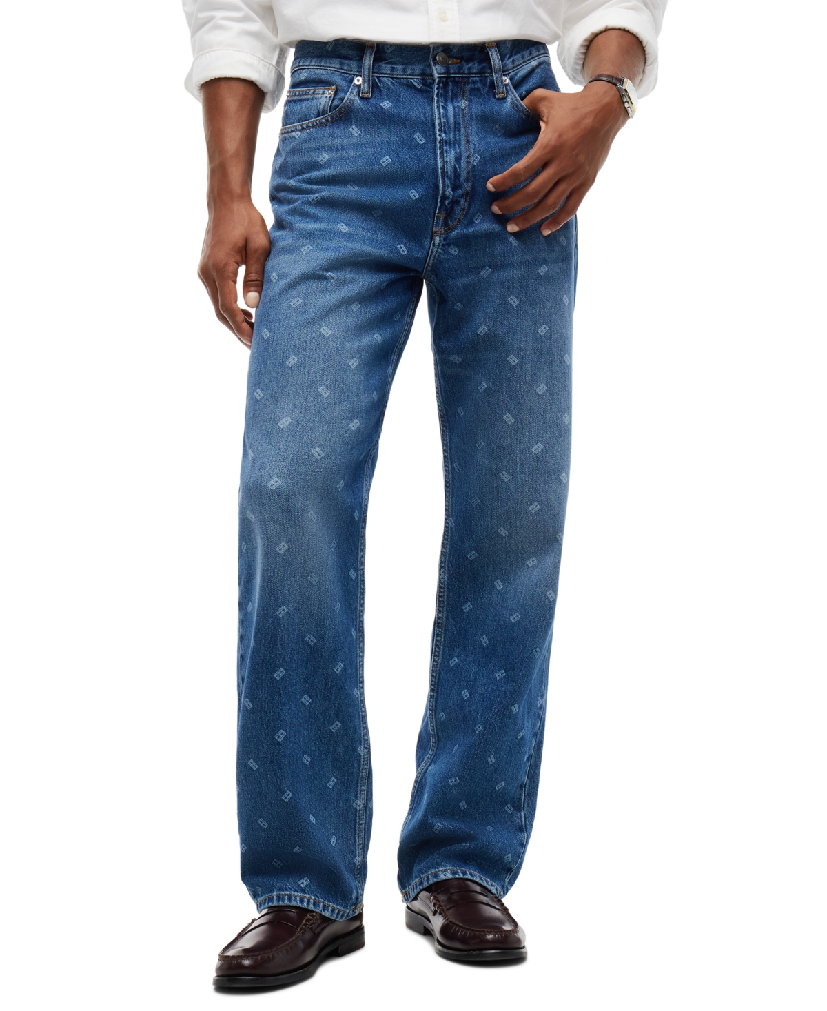 Tommy Hilfiger Men's American Icons Straight-Leg Relaxed-Fit Jeans - Medium Wash