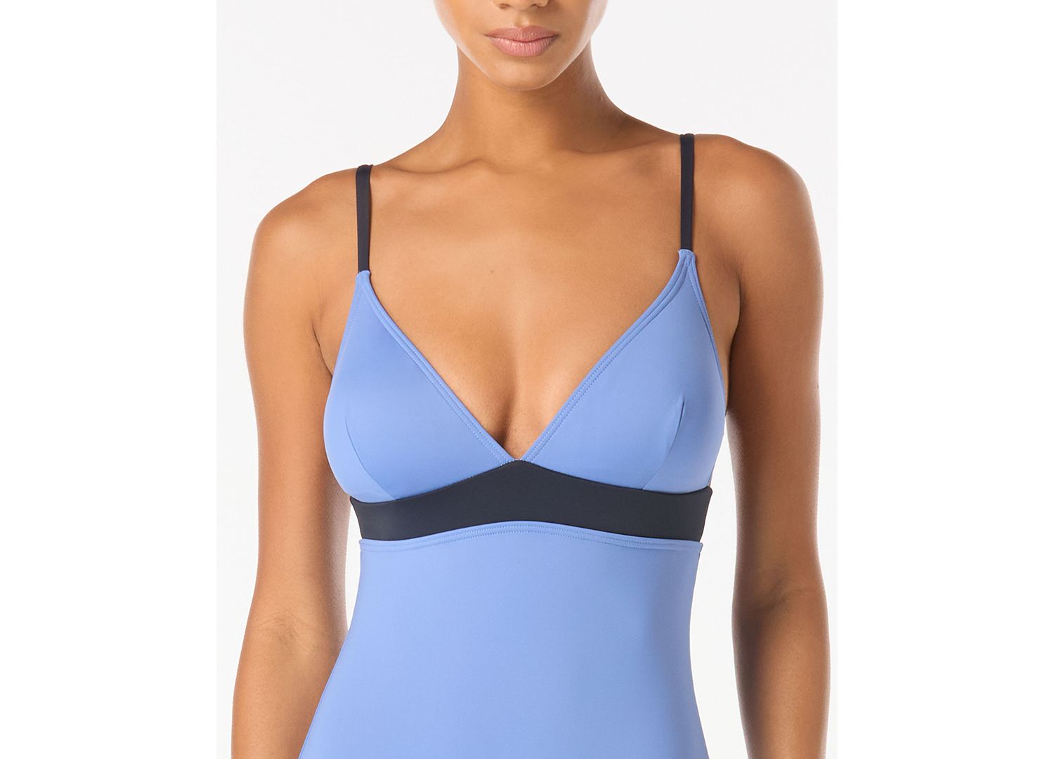Women's Colorblock V-Neck One-Piece Swimsuit
