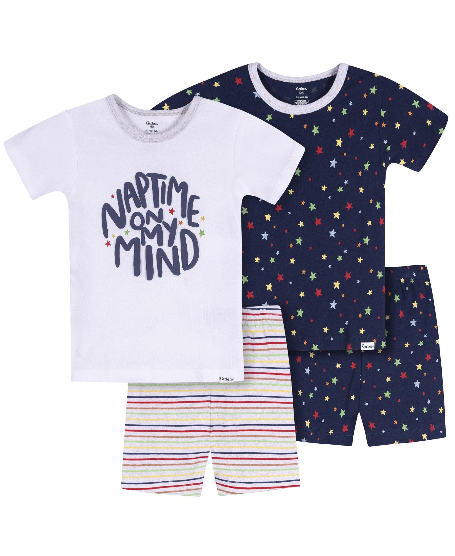 Toddler 12M - 4T Neutral 4-Piece Cotton Pajamas Breakfast