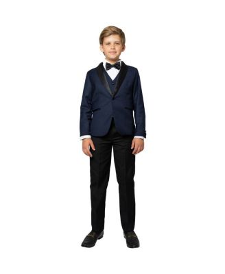 Big Boys Love and Angels Slim Fit 5-Piece Shirt, Bowtie, Jacket, Vest and Pants Tuxedo Set