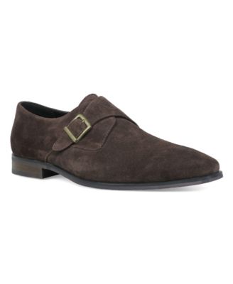 Men's Suede Monk-Strap Dress Shoes