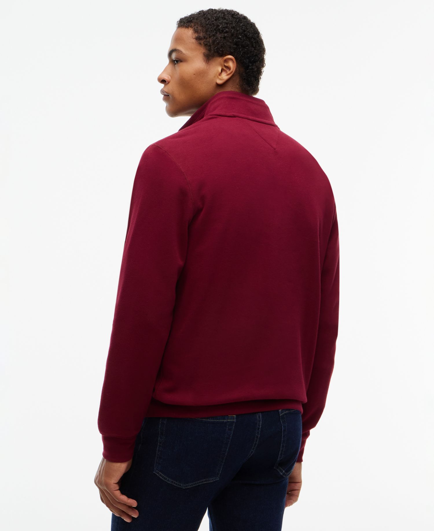 Men's French Rib Quarter-Zip Mock Neck Hoodie