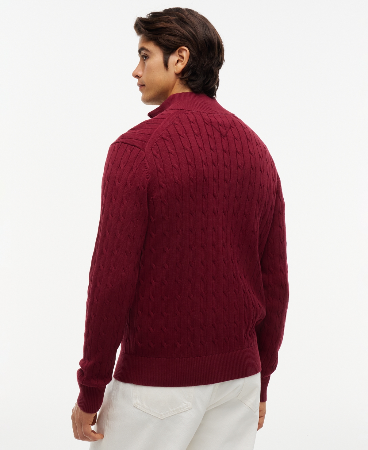 Tommy Hilfiger Men's Long-Sleeve Cable Knit Quarter-Zip Sweater