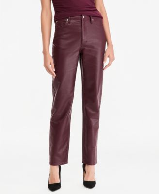 Women's High-Rise Straight-Leg Coated-Finish Jeans