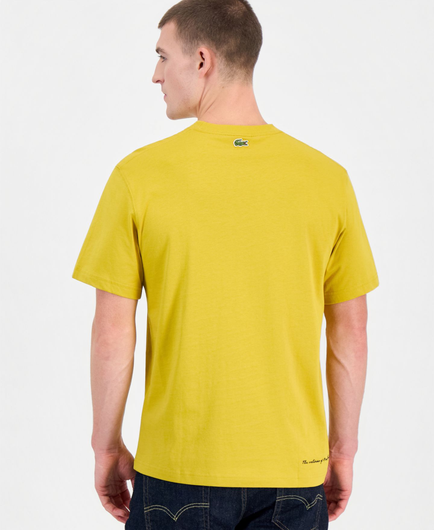 Мужская футболка Lacoste Short-Sleeve Classic-Fit Crewneck, цвет: Средний жёлтый — фото 4