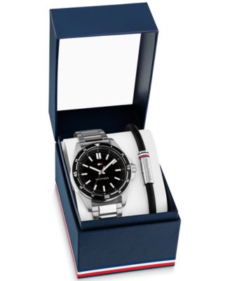 Men's Quartz David Silver-Tone Stainless Steel Watch 42mm
