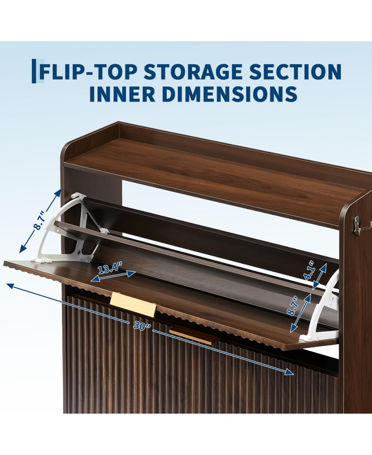 gaomon entryway shoe cabinet with double-layer flip-top drawers, adjustable shelves, and a dust-proof back panel freestanding storage
