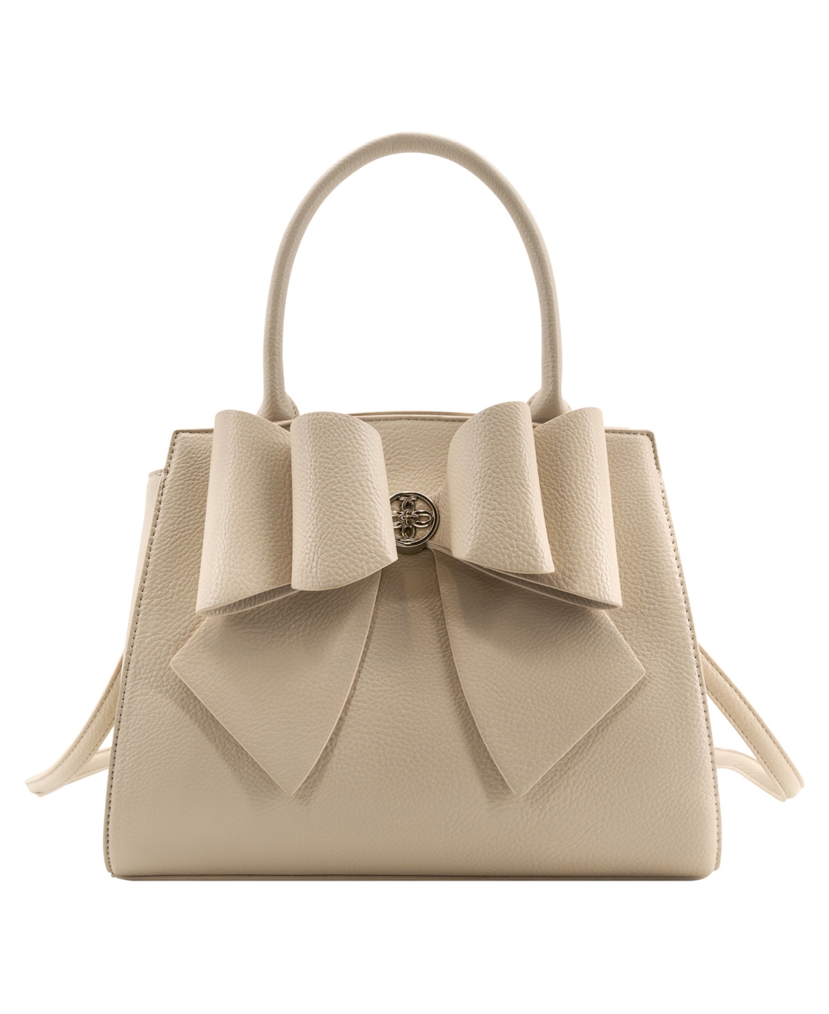 Like Dreams Grace Bowtie Top Handle Medium Satchel Handbag In White